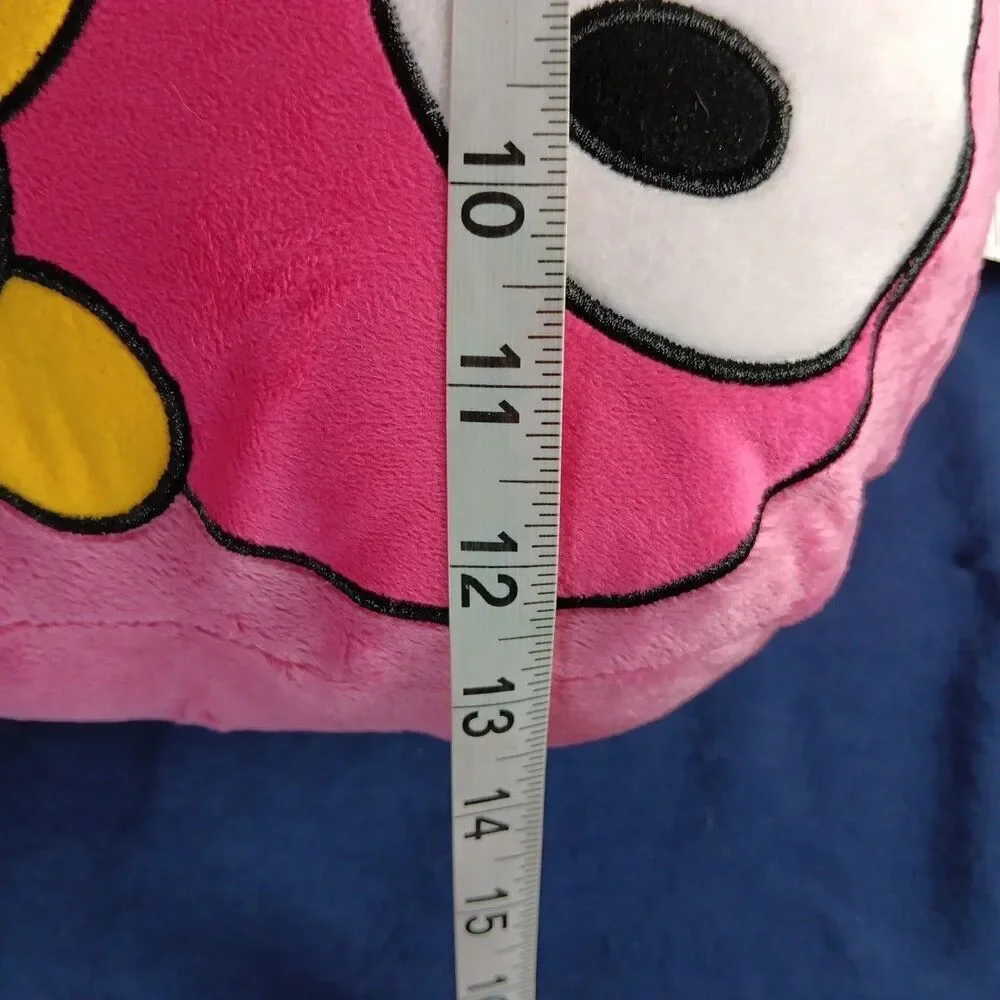 Sanrio My Melody Big Face Plush Pillow Embroidered Detail Stuffed Pink White